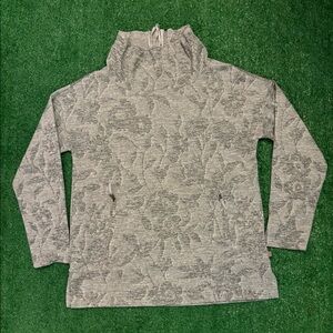 Talbots Gray Floral Pullover